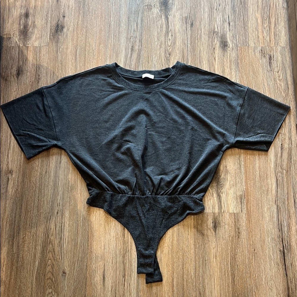 Pink Lily Charcoal Short Sleeve Bodysuit